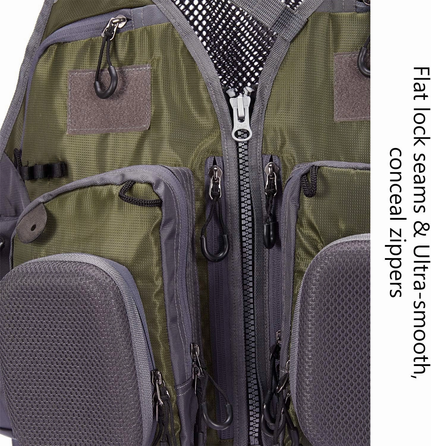 BASSDASH Fly Fishing Vest Multi Pocket Waistcoat Adjustable Size Gifts for Men Women