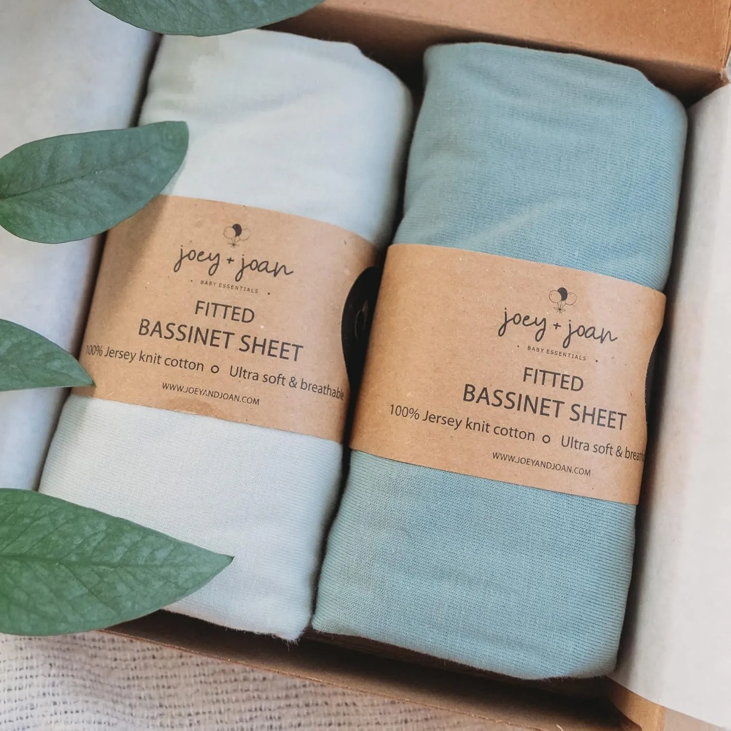 Bassinet Fitted Sheets for Chicco LullaGo Anywhere, Baby Bjorn Cradle and 14 x 29 Mattress Pad – Snuggly Soft 100% Jersey Cotton – Light   Dark Sage Green – 2 Pack