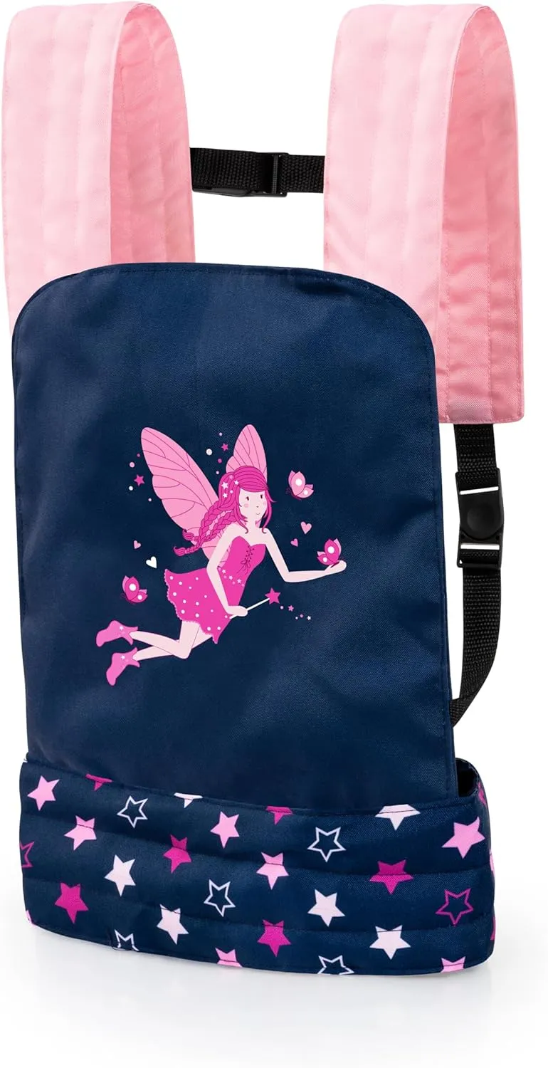 Bayer Design 62216AA Doll Carrier for Kids EasyCarry, Front and Back Portable, Blue, Pink, Fairy