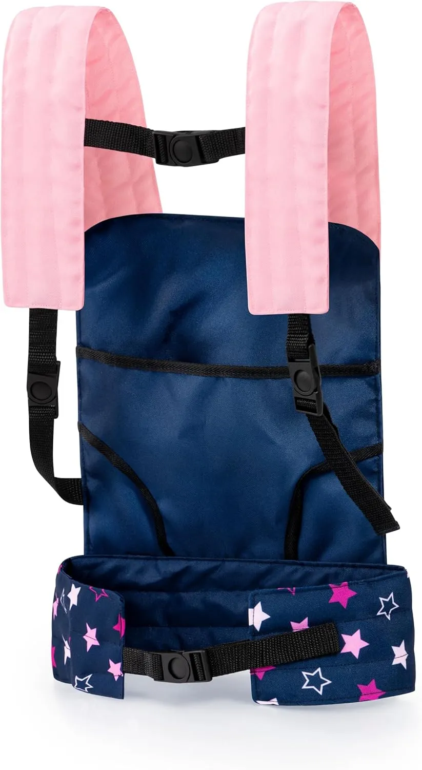 Bayer Design 62216AA Doll Carrier for Kids EasyCarry, Front and Back Portable, Blue, Pink, Fairy