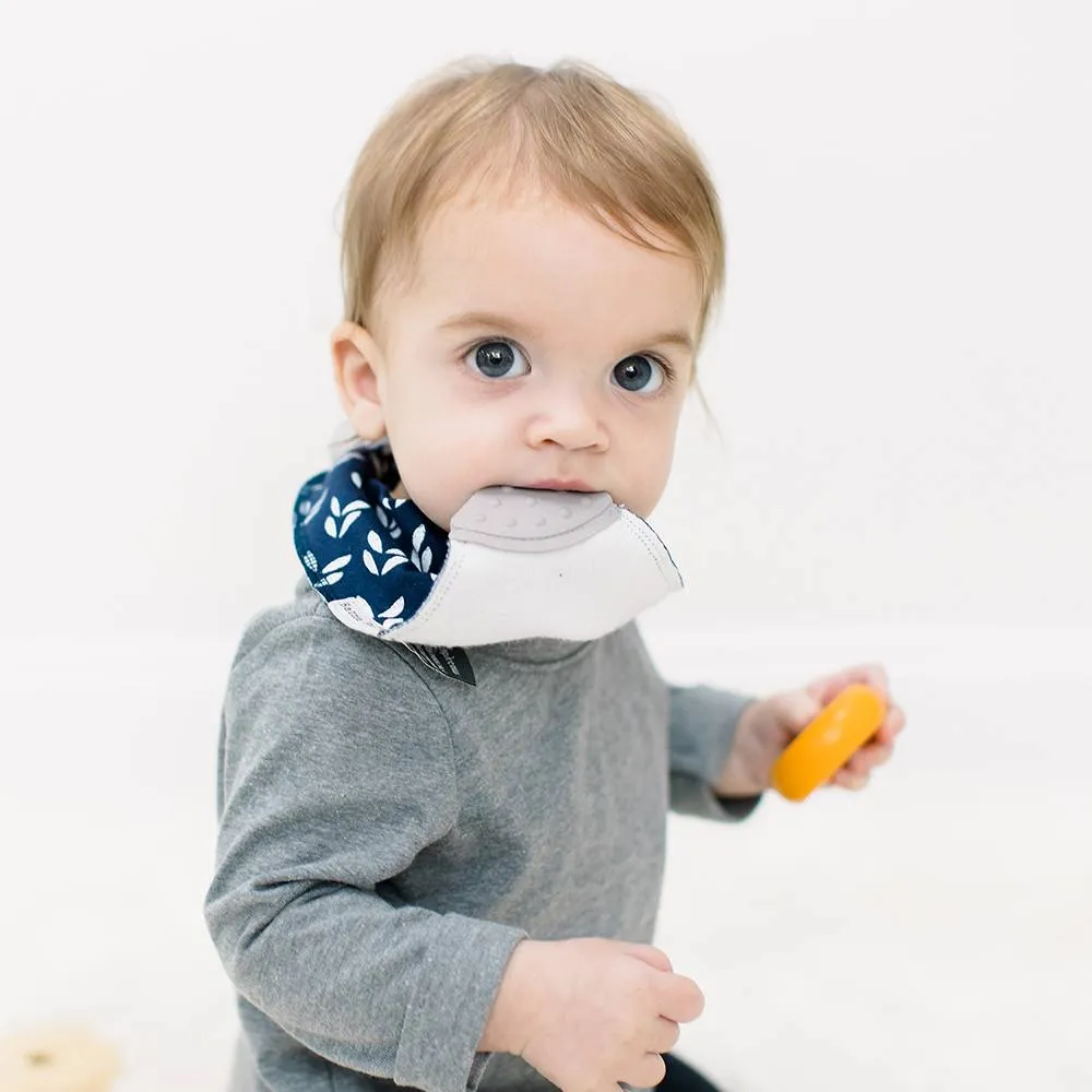 Bazzle Baby Banda Bib with Silicone Teether Attached 4-pack - Various Colors