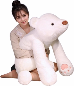 Bear Stuffed Animal Plush, 31.5in Cute Soft Big White Hugging Polar Bear Plushies Pillow Toys Doll Kawaii Birthday Gift for for Adults Kids Boys Girls