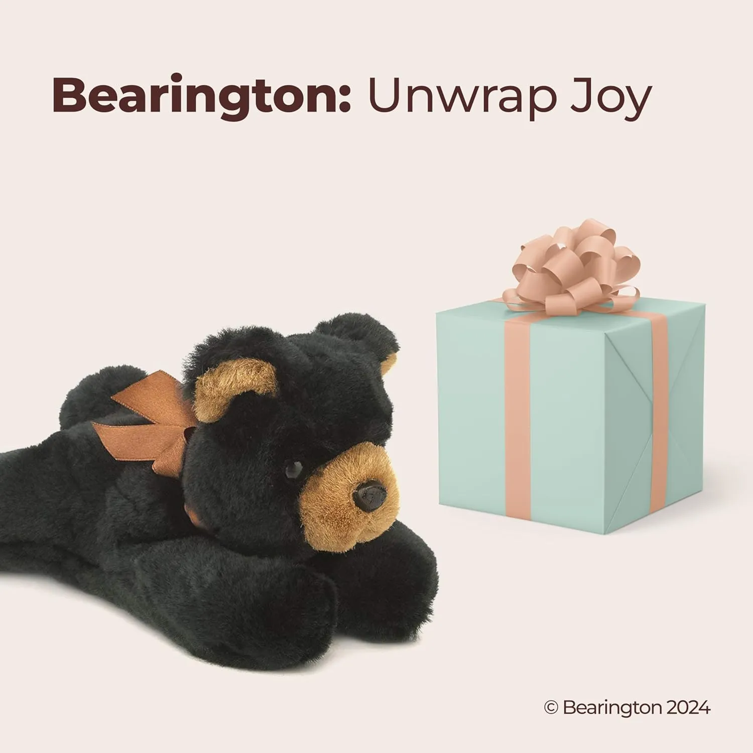 Bearington Bart Plush Stuffed Animal Black Bear - 8" Teddy Bear Plush Toy