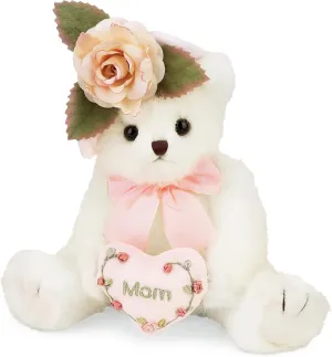 Bearington Mommy Tenderheart White Stuffed Bear, 10 Inch Mother Teddy Bear - Baby Stuffed Animals
