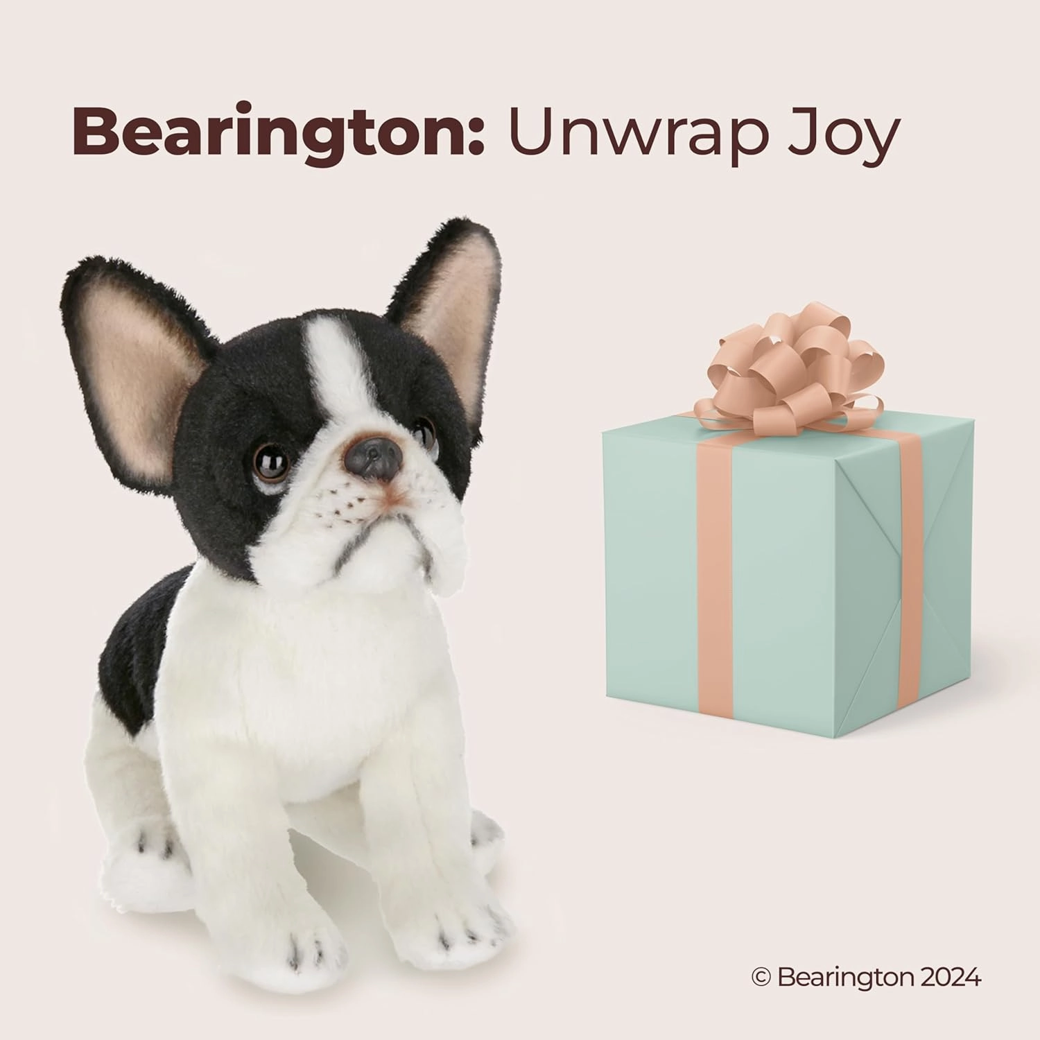 Bearington Collection Lil' Oliver The French Bulldog Stuffed Animal, 6 Inch Boston Terrier Dog Stuffed Animal