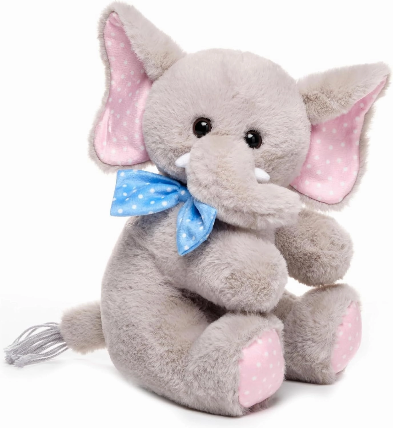 Bearington Dotty Daisy The Stuffed Elephant, 10 Inch Elephant Stuffed Animal, Easter Stuffed Animal
