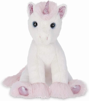 Bearington Dreamer The White & Pink Plush Unicorn, 12" Unicorn Stuffed Animal