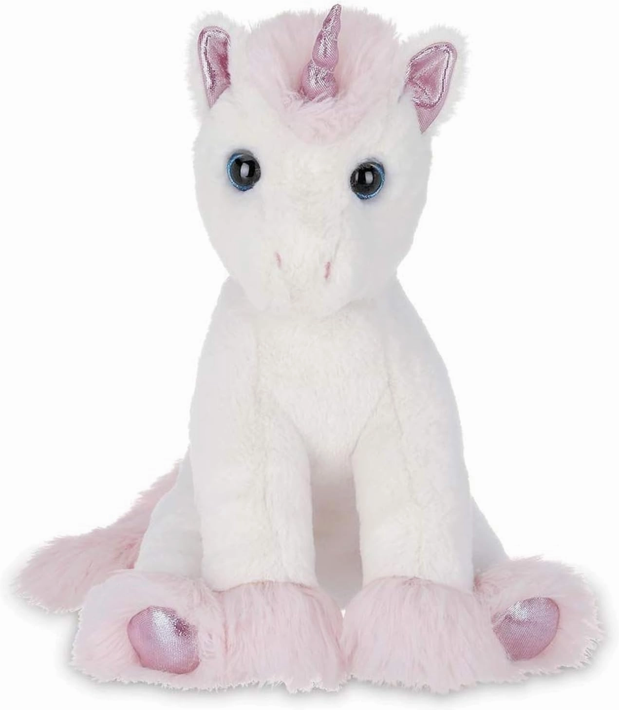Bearington Dreamer The White & Pink Plush Unicorn, 12" Unicorn Stuffed Animal