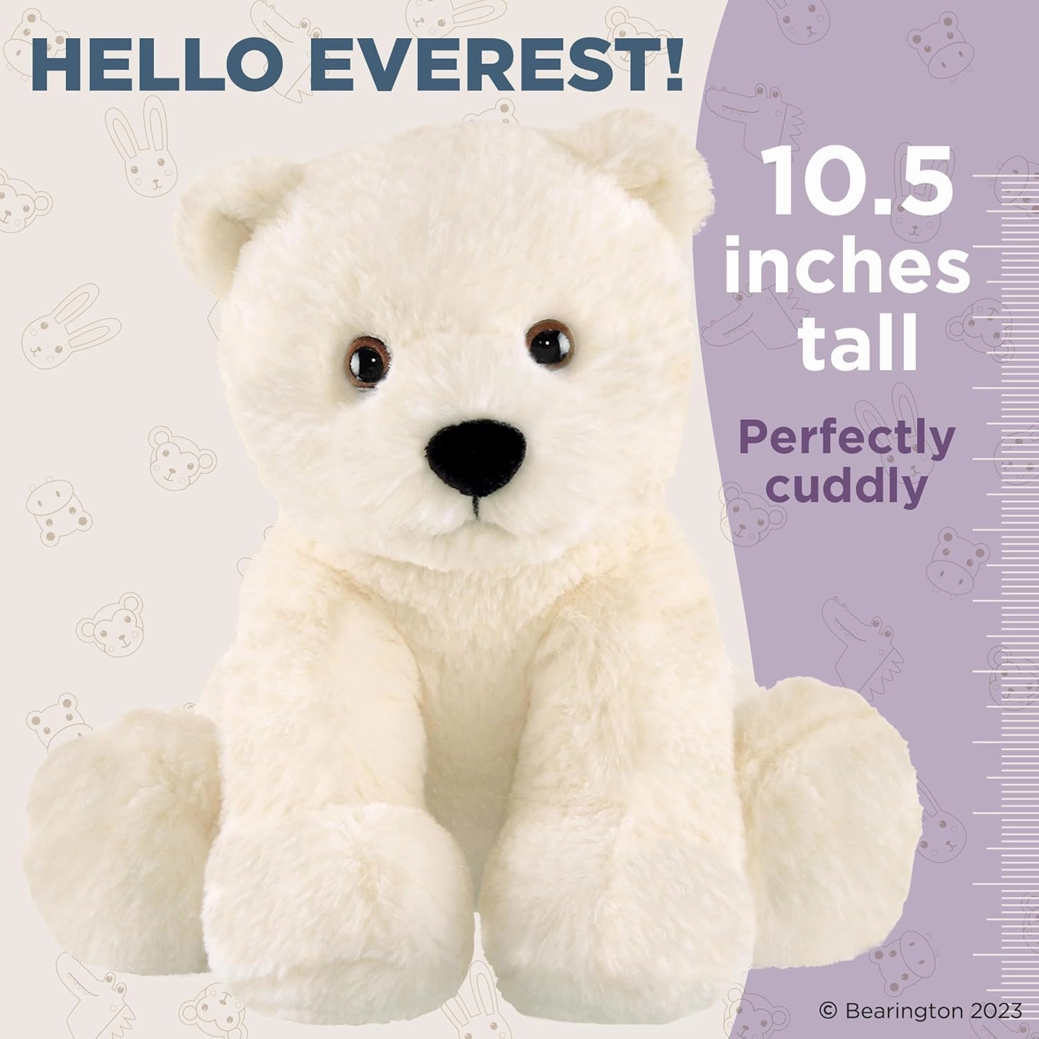 Bearington Everest The Polar Bear Plush, 10.5 Inch Polar Bear Stuffed Animal