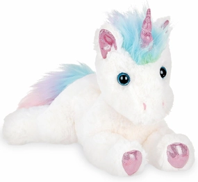 Bearington Lil' Rainbow Shimmers The White Unicorn Plush, 10 Inch Unicorn Stuffed Animal