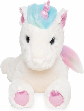Bearington Rainbow Shimmers The White Unicorn Plush Toy - 17 Inch Unicorn Stuffed Animal