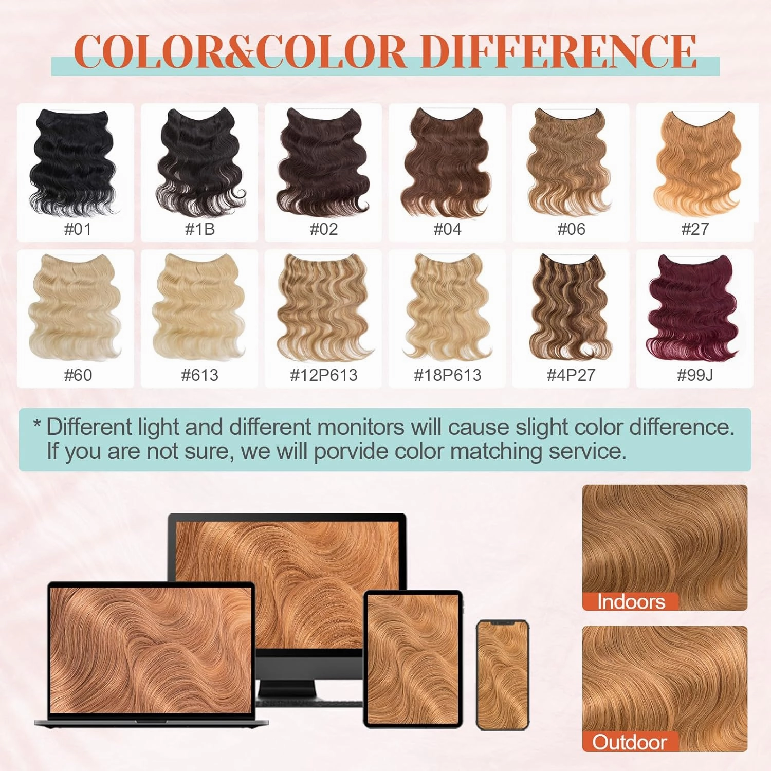 Benehair Halo Hair Extensions Real Human Hair, Blonde Halo Hair Extension 100% Human Hair, Wavy Halo Extensions, Curly Hair Halo Extensions, Wire Hair Extension, Dark Blonde 65g/16inch