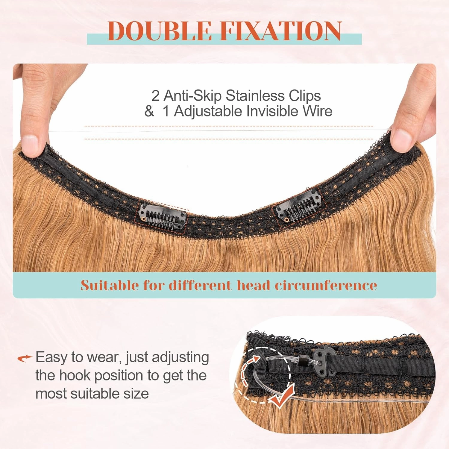 Benehair Halo Hair Extensions Real Human Hair, Blonde Halo Hair Extension 100% Human Hair, Wavy Halo Extensions, Curly Hair Halo Extensions, Wire Hair Extension, Dark Blonde 65g/16inch