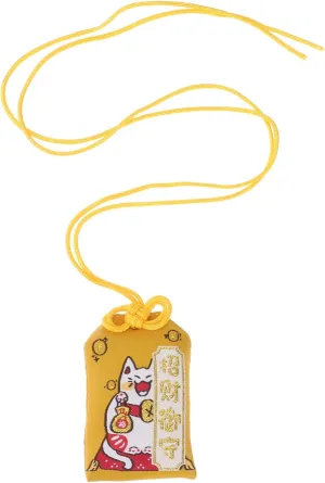 BESPORTBLE 1pc Style Blessing Bag Charms Luck Amulet Travel Luck Charm Amulet Pouch Hanger Amulet for Luck Handmade Key Protection Yellow Colored Silk Cloth