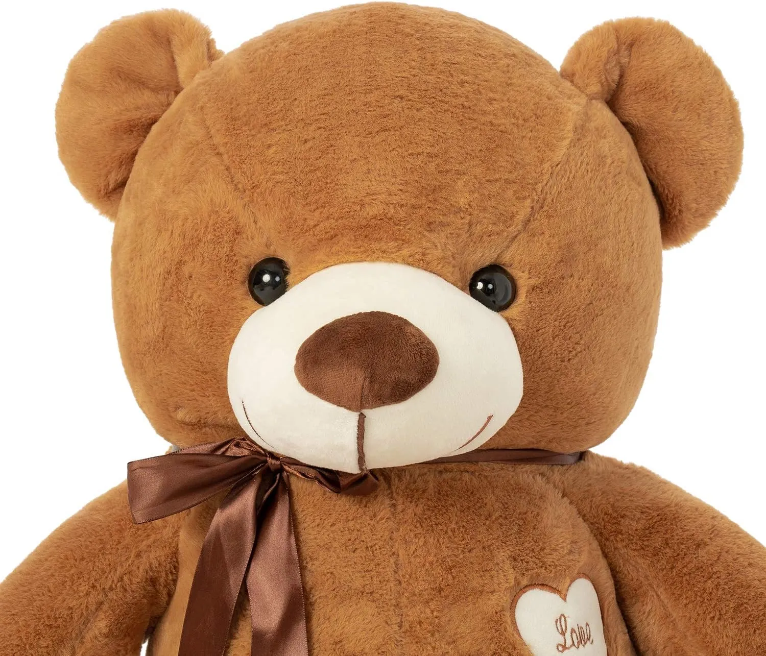 Big Teddy Bear Stuffed Animal 31.5 Inch Giant Large Plush Soft Toy with Love Heart for Kids Girlfriend Brown