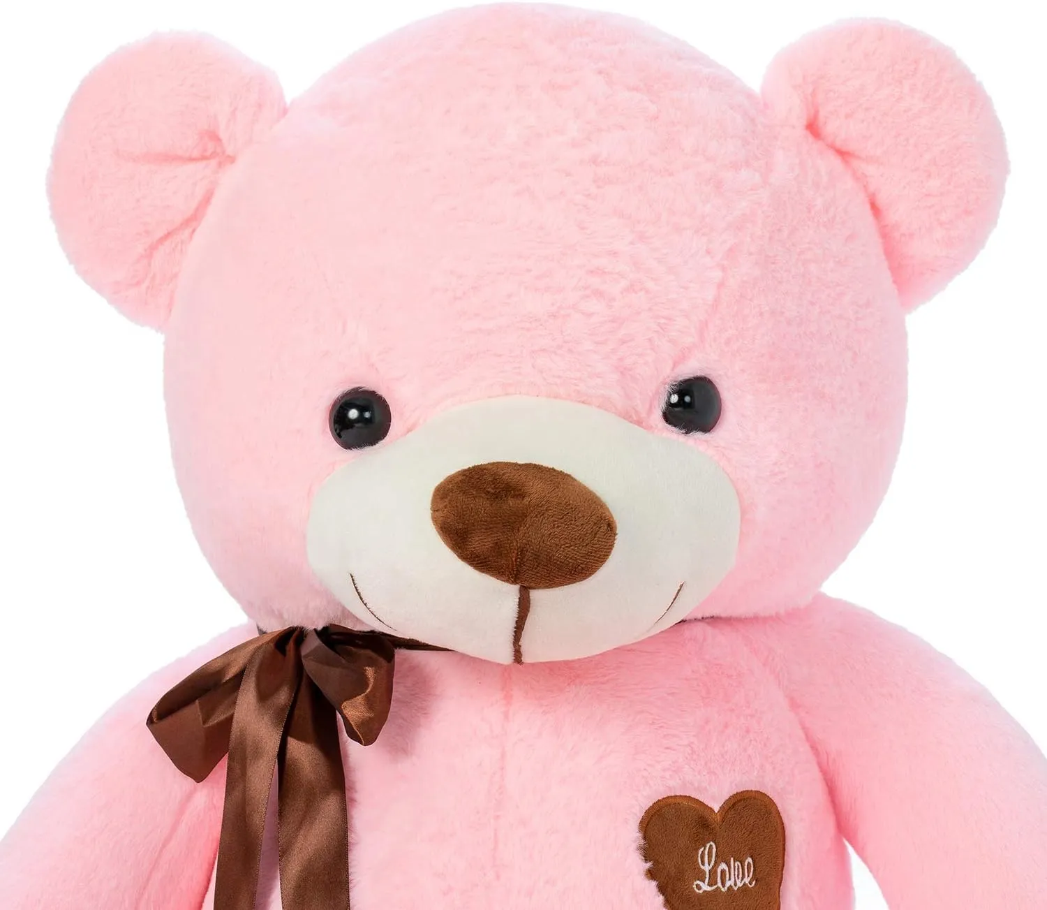 Big Teddy Bear Stuffed Animal with Love Heart 31.5 Inch Giant Plush Toy Large Soft Doll for Kids Girls Girlfriend Pink