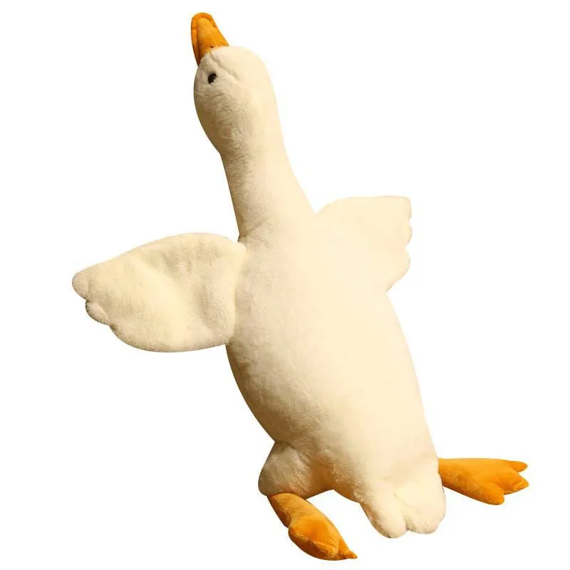 Big White Geese Plush Pillow - Adorable Duck Toy for Cuddling & Decor