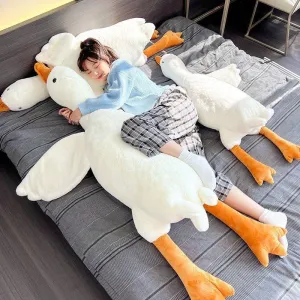 Big White Geese Plush Pillow - Adorable Duck Toy for Cuddling & Decor