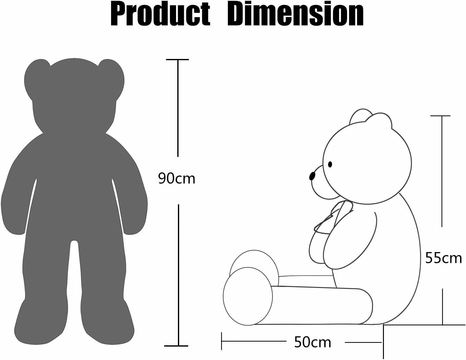 Big Teddy Bear Stuffed Animal 35 inches Giant Stuffed Bear Gift for Girlfriend Children on Birthday, Pink