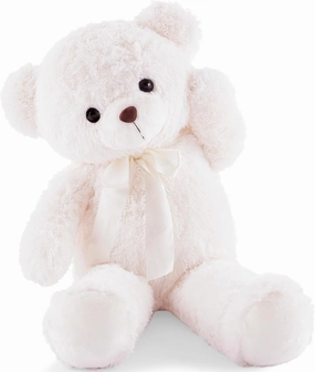 Big Teddy Bear Stuffed Animal 35 inches Giant Stuffed Bear Gift for Girlfriend Children on Birthday, White