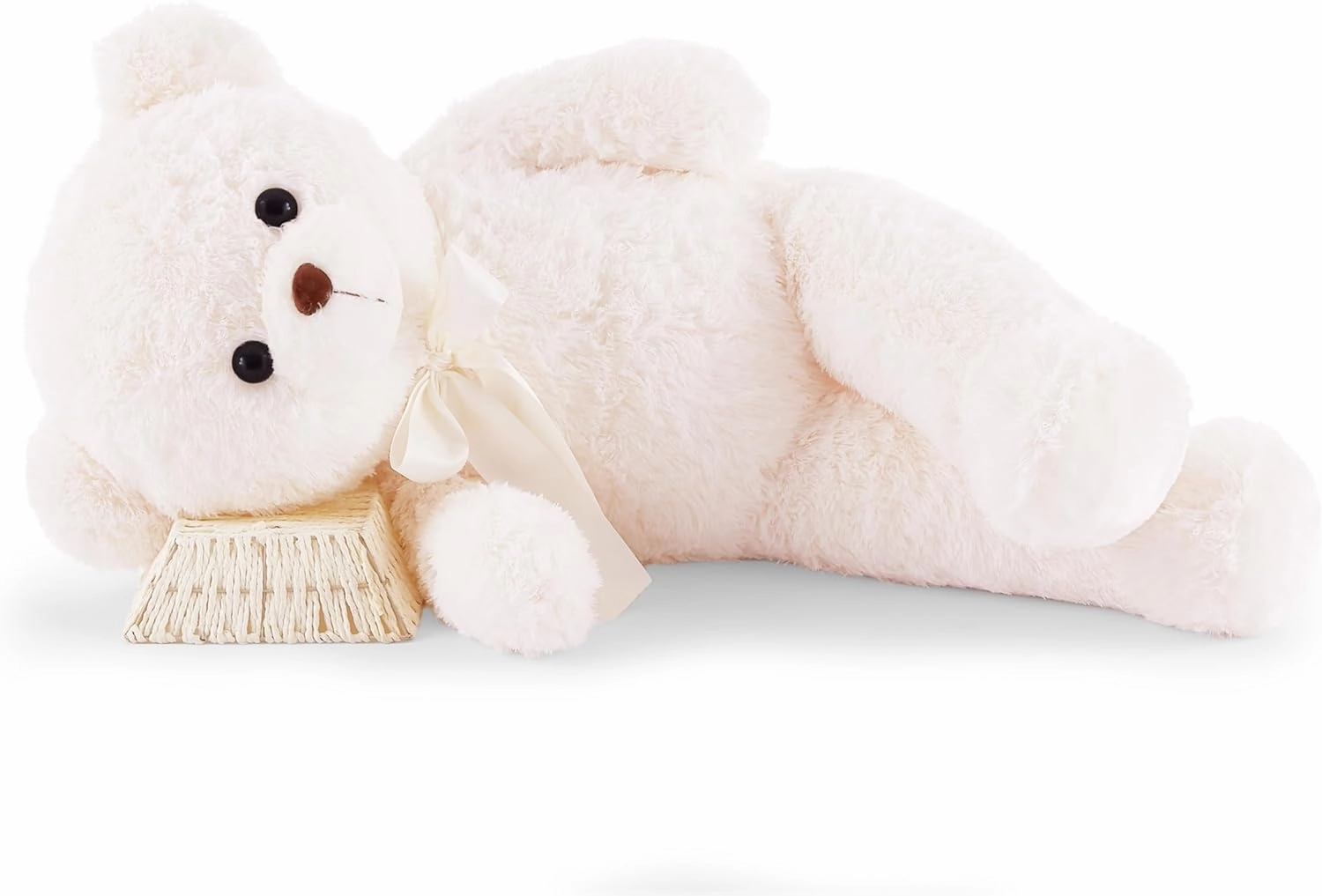 Big Teddy Bear Stuffed Animal 35 inches Giant Stuffed Bear Gift for Girlfriend Children on Birthday, White