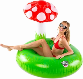 BigMouth Inc Giant Inflatable Mushroom Pool Float, Durable Vinyl Ring Tube, Summer Party Water Floatie, Patch Kit Included