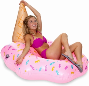 BigMouth Inc. Melting Ice Cream Pool Float, Thick Vinyl Swimming Tube, 4 feet Wide, Holds 200 Pounds and Includes Patch Kit