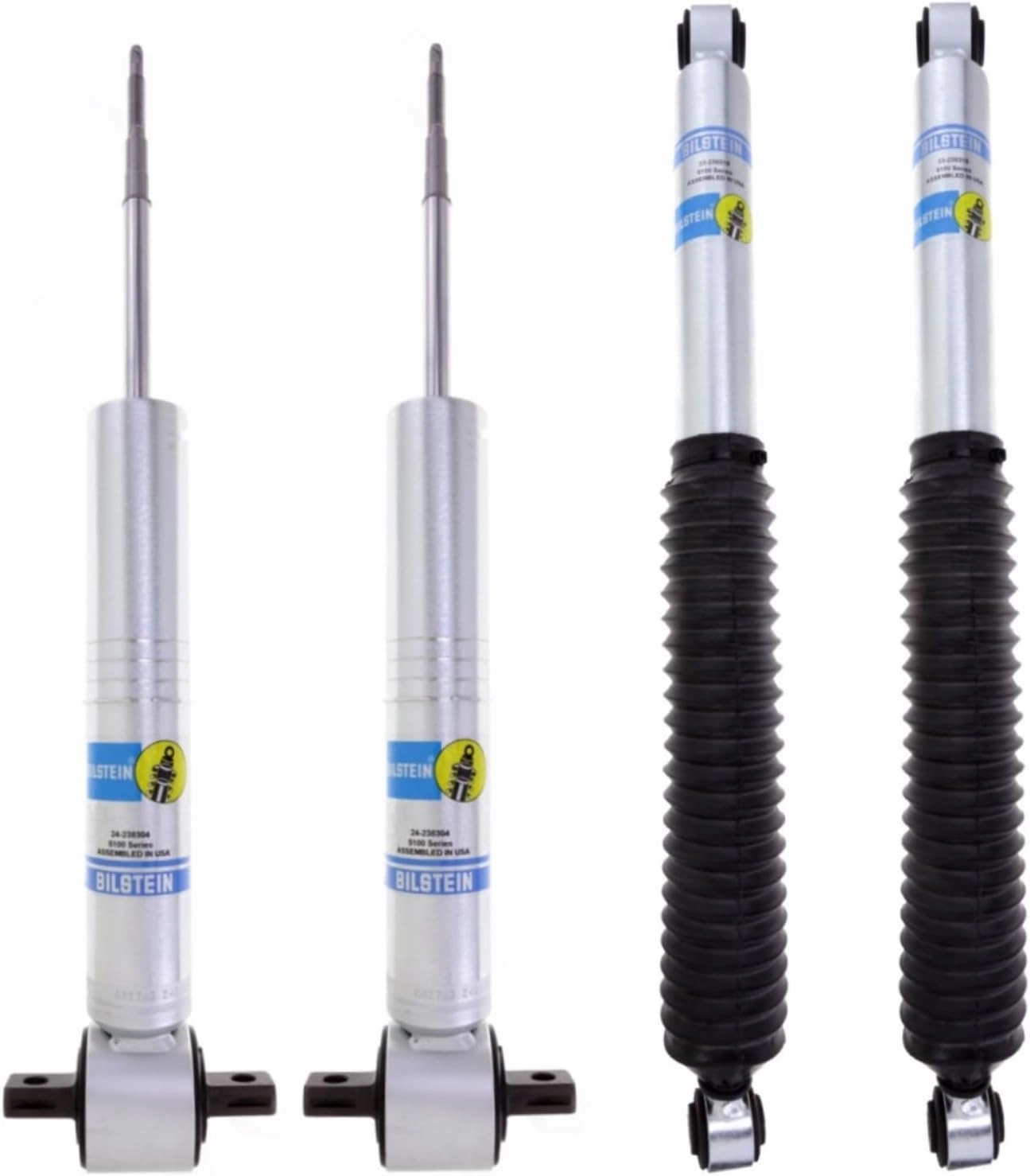 Bilstein 5100 Series Set of Front Ride Height Adjustable Shocks & Rear Shocks fits 2014 2018 Silverado Sierra 1500 w/ 0-1" Rear Lift | Provides 0-1" Front Lift | TrendsAuto Decal | 24-336895 33-238319