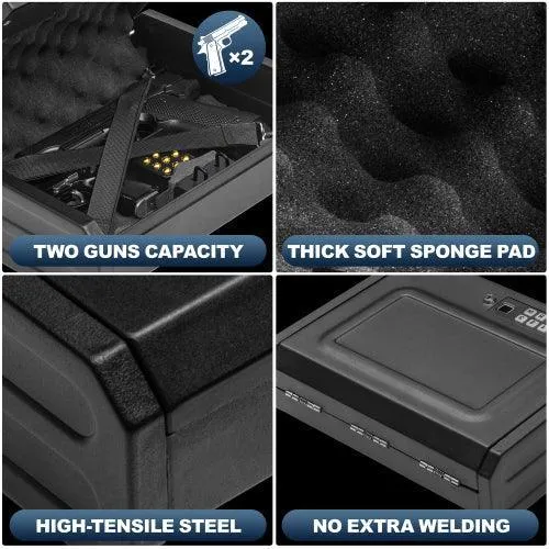 Biometric Gun Safe Gun Safe for Pistols Quick-Access Gun Lock Box