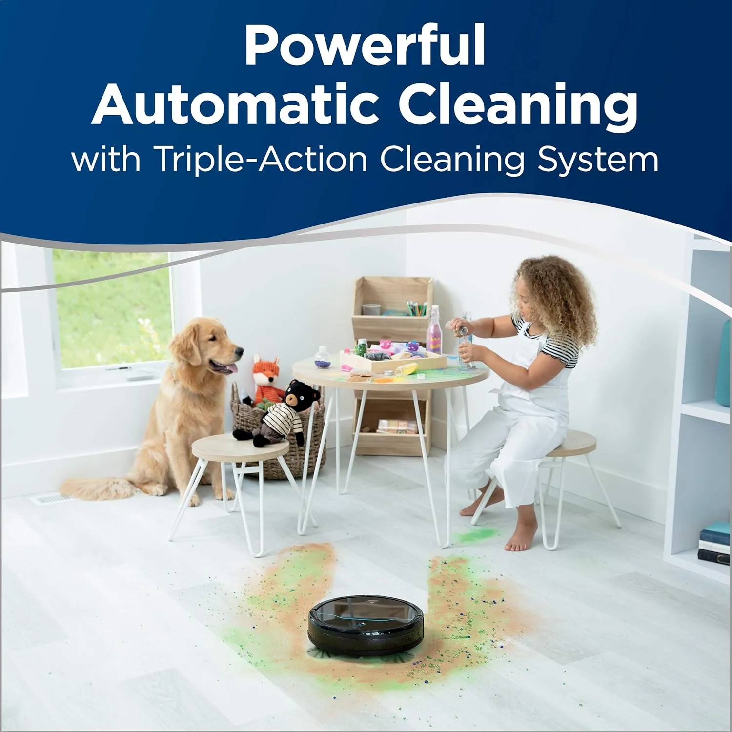 Bissell EV675 Robot Vacuum Cleaner for Pet Hair with Self Charging Dock, Bonus Filter, Bonus Edge Cleaning Brushes, 2503