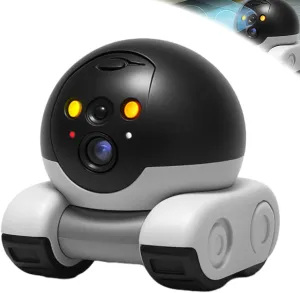 Blinky Bot Camera, Blinky Bot Robot Camera on Wheels, Patrol Buddy Robot Cameras, Pet Cameras Indoor Motion Detection with Phone App, 2 Way Talk 1080p WiFi, 360° App-Controlled (WiFi USB)