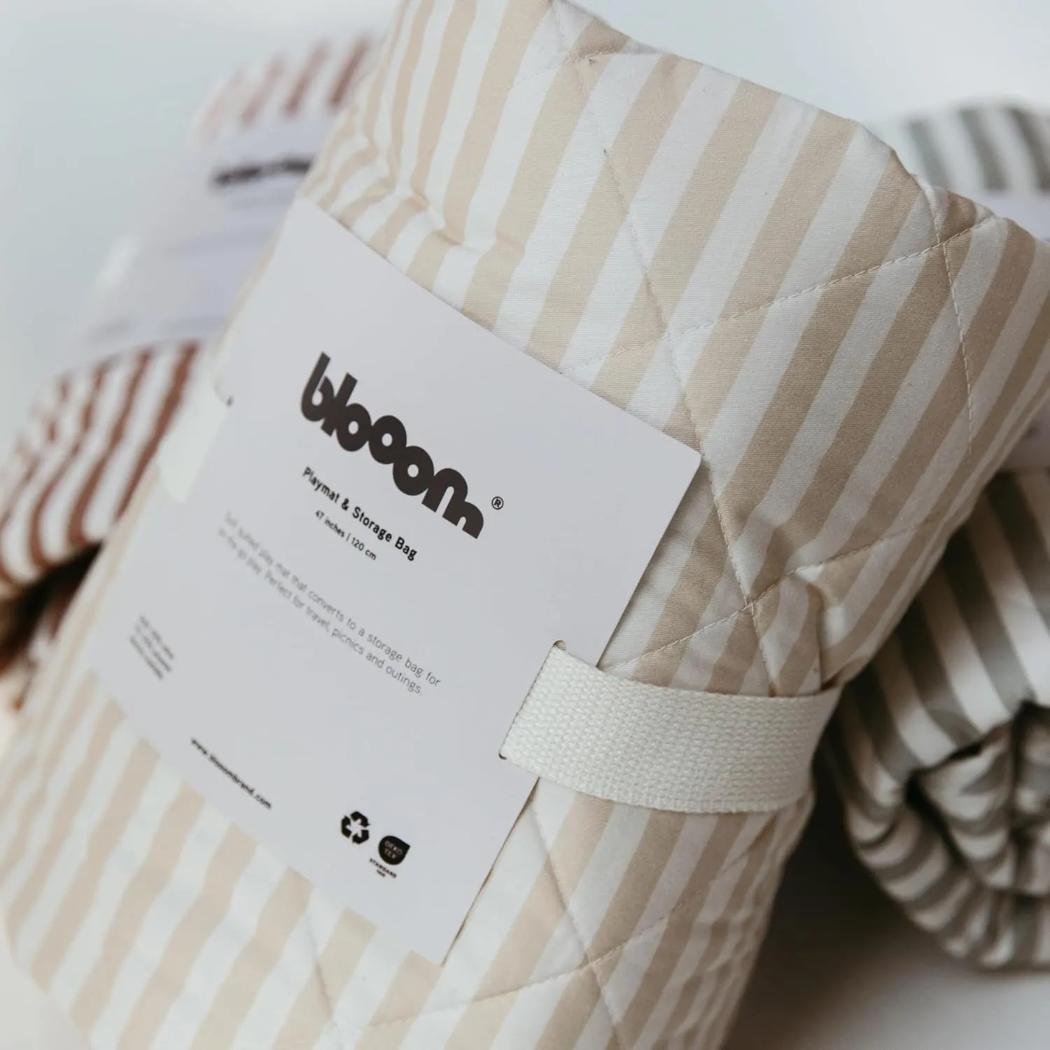 Blooom 2-in-1 Quilted Baby Play Mat & Storage Bag | Portable, Soft, and Convenient | Perfect for Travel & On-The-Go | Portable Play Mat for Baby & Toddler | Oekotex Cotton (City, 47 Inches)