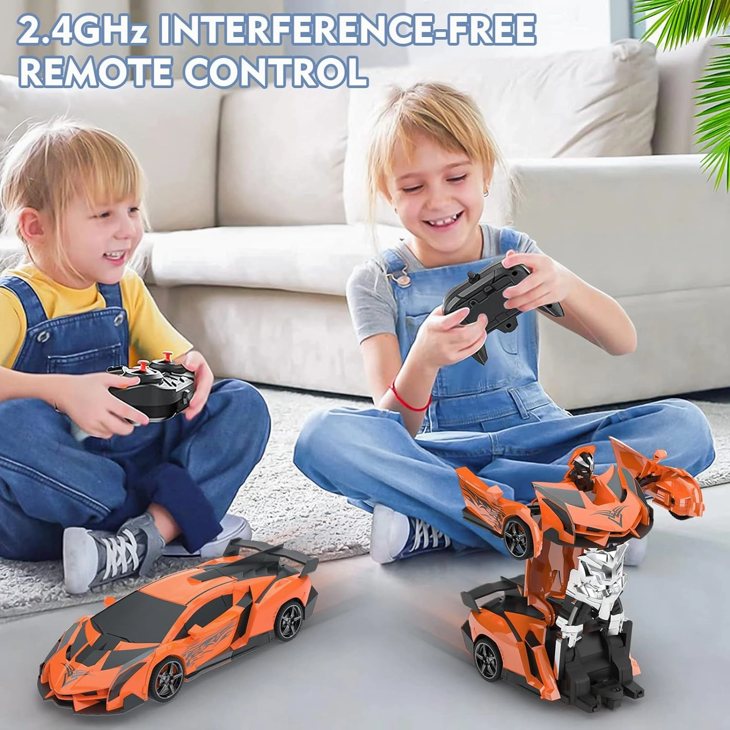 BLUEJAY Transform Rc Cars for Boys 4-7 8-12, 2.4Ghz 1:18 Scale Remote Control Car Transforming Robot, One-Button Deformation 360° Rotation and Drift Car Toy Gifts for Boys 3-5