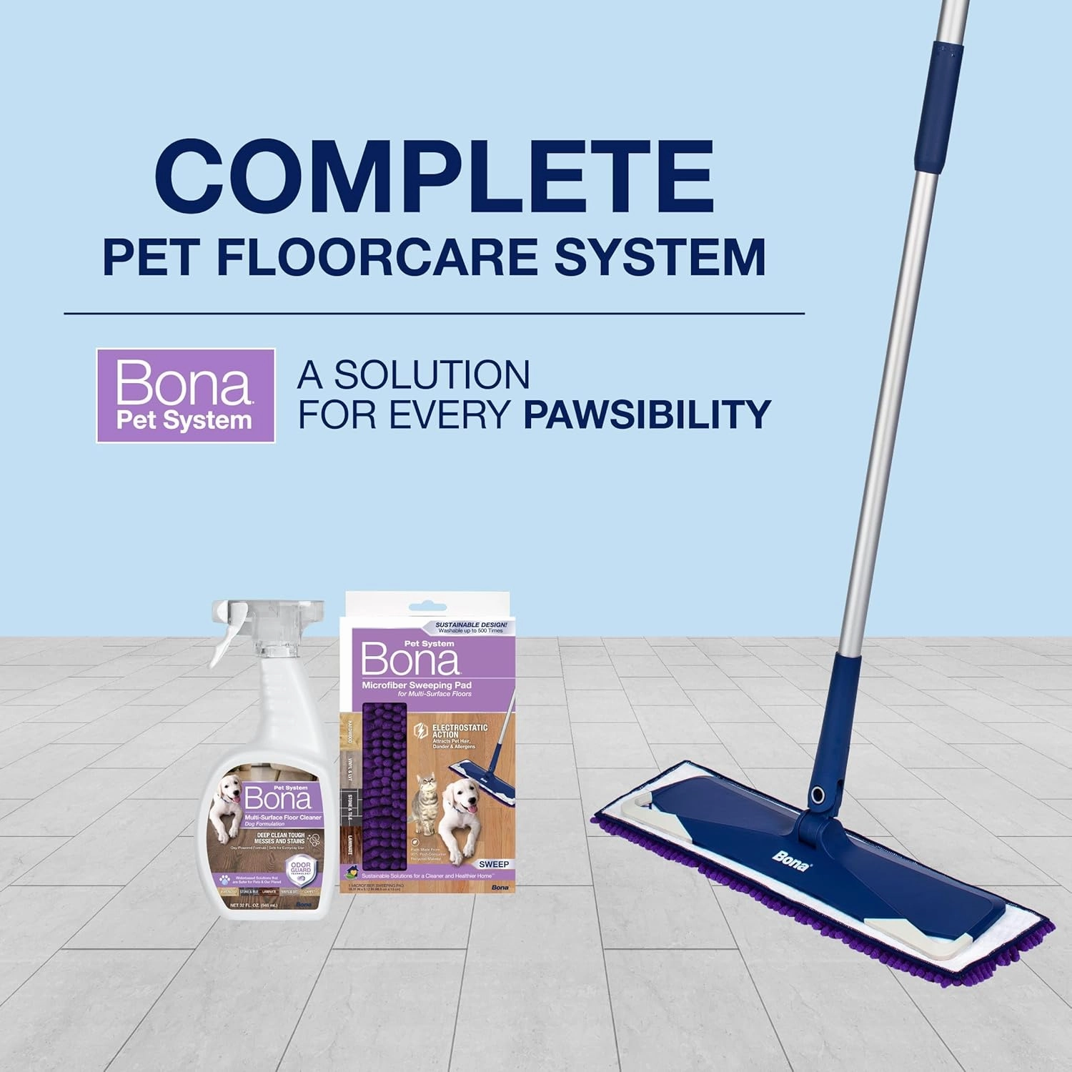 Bona Pet System Multi-Surface Floor Cleaner, Dog Formulation 32 fl oz (Pack of 2)