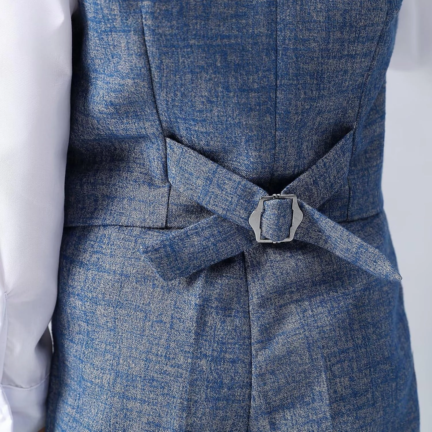 Boys Suit Plaid Stripes Suits for Boys 4 Piece Formal Wedding Outfit Slim Fit Suit Vest Pants Shirt Set with Bow Tie