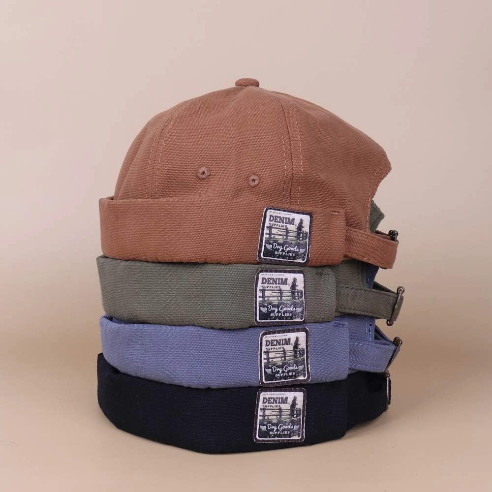 Brimless Docker Leon Hat Rolled Cuff Harbour No Visor Skull Docker Beanie Cap for Men & Women
