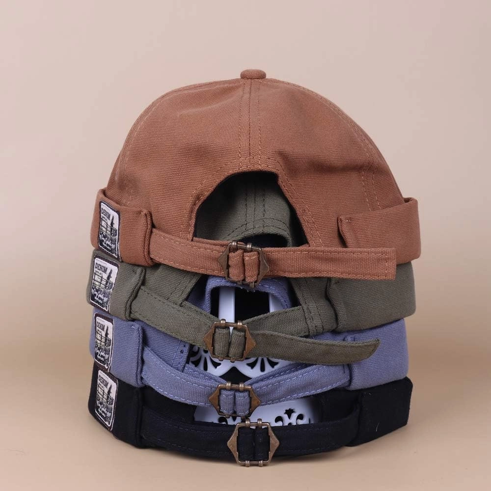 Brimless Docker Leon Hat Rolled Cuff Harbour No Visor Skull Docker Beanie Cap for Men & Women