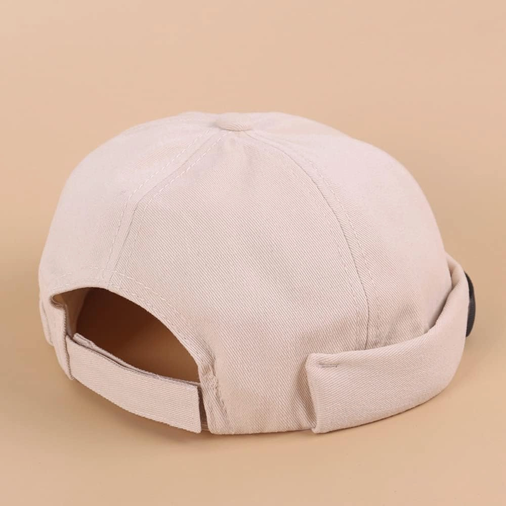 Brimless Docker Leon Hat Rolled Cuff Harbour Shark Embroidery Skull Docker Beanie Cap for Men & Women