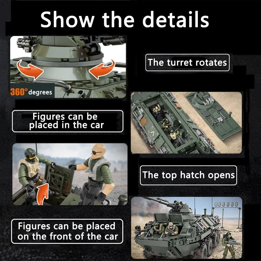Building Block Armored Vehicle Building Kit Military Vehicle Toys for Age 6 7 8 9 10 11 12 ,Army Tank Military Brick, Armed Tank Model Toys Gifts for Boys