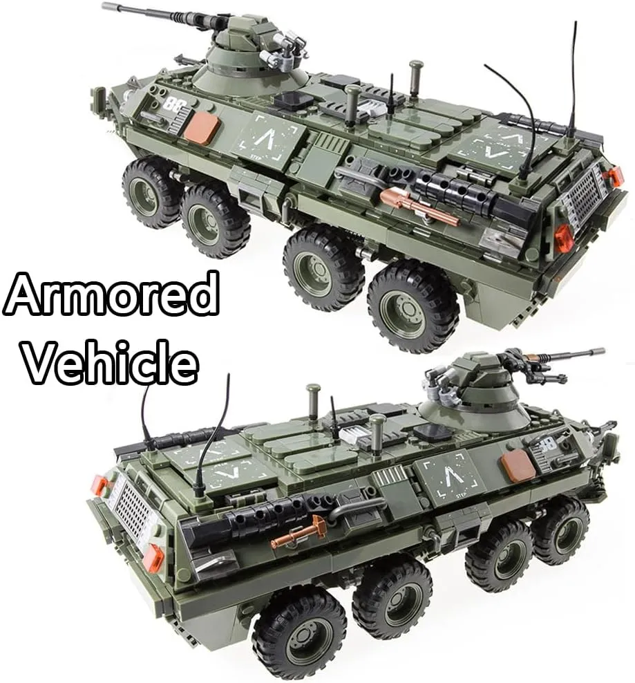 Building Block Armored Vehicle Building Kit Military Vehicle Toys for Age 6 7 8 9 10 11 12 ,Army Tank Military Brick, Armed Tank Model Toys Gifts for Boys