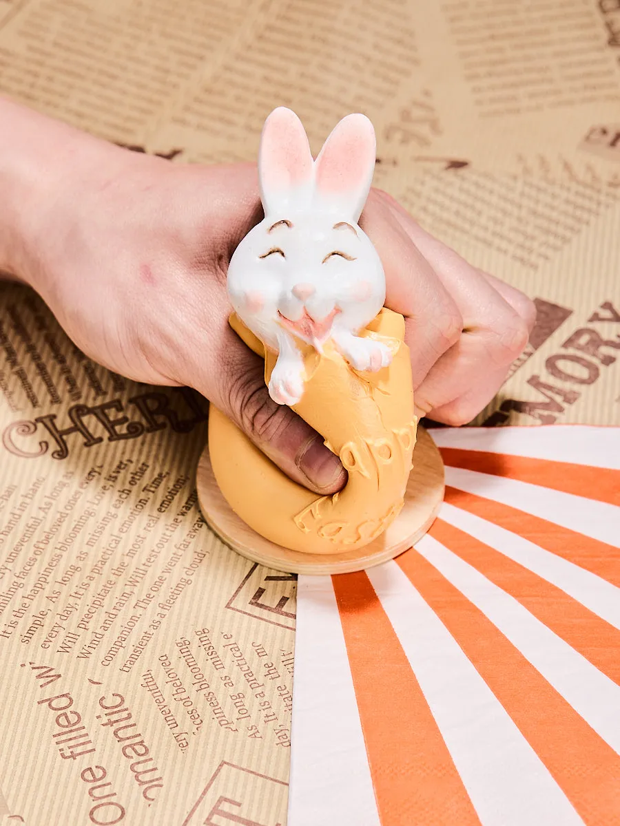 Bunny in Orange Easter Egg Squeeze Toys