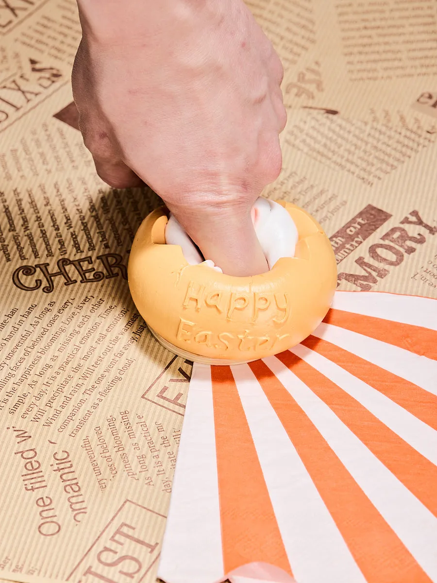 Bunny in Orange Easter Egg Squeeze Toys