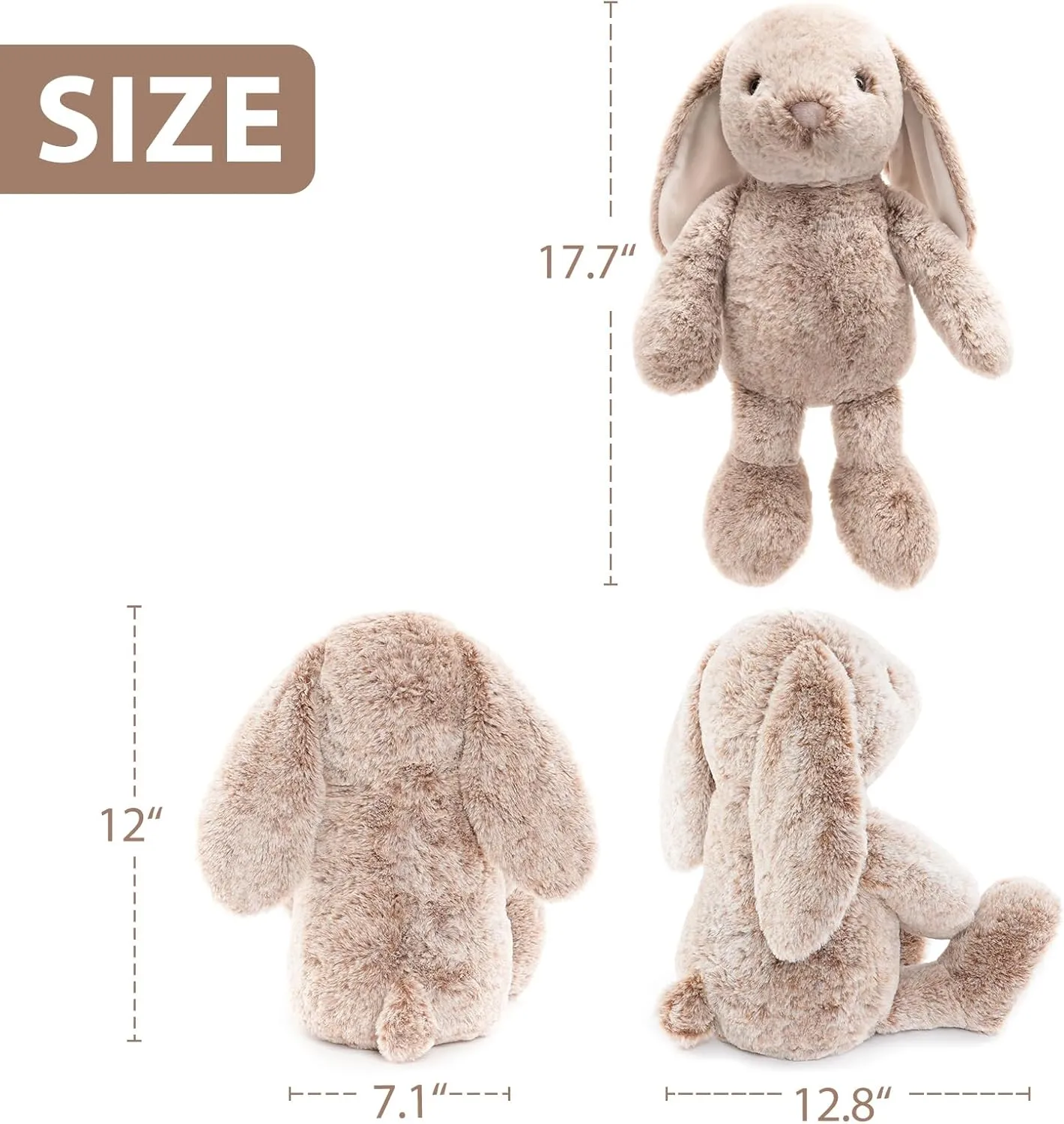 Bunny Rabbit Stuffed Animals Plush Toys for Kids Girls Boys Baby Birthday Bedtime Gift, 17.7 inches