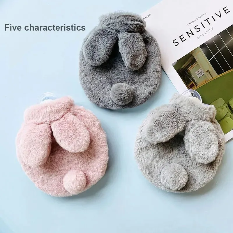 Bunny Tail Plush Hot Water Bag