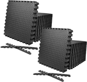 CAPHAUS 1/2 Inch Thickness Multipurpose EVA Foam Floor Tiles, 24-Inch x 24-Inch Interlocking Floor Mat for Indoor Gym and Home Use