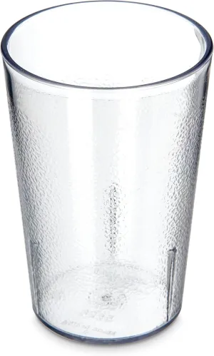 Carlisle FoodService Products Stackable Tumbler with Pebbled Exterior for Kitchen, Restaurants, And Fast Food, Plastic, 8 Ounces, Clear, (Pack of 24)