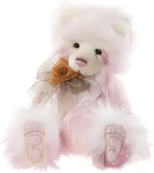 Charlie Bears 2022 - Sandra | Pink Teddy Bear Plush - Fully Jointed Handmade Collectable Cuddly Soft Toy Gift - 19.5"