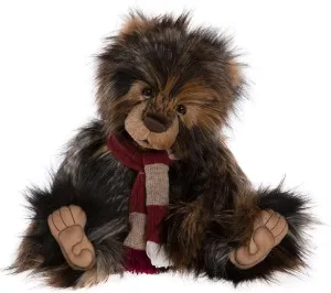 Charlie Bears – Treacle Toffee | 2023 Long Fluffy Plush Collectable Jointed Teddy Bear with Scarf Accessory