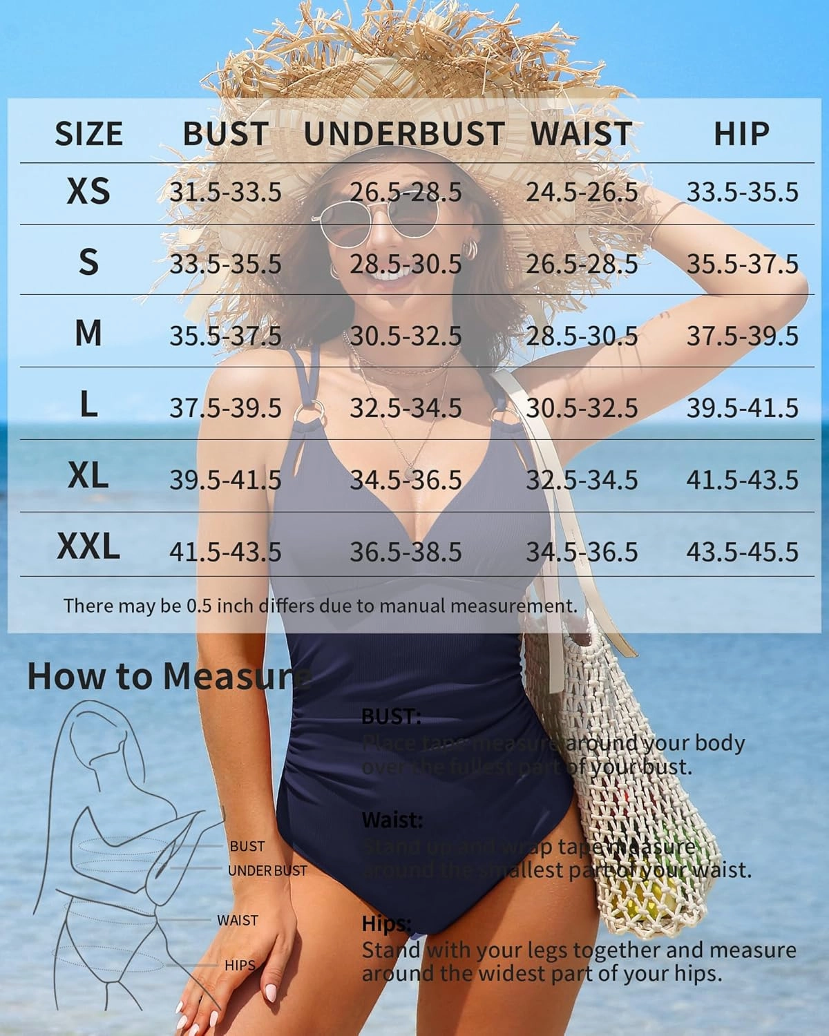 Charmo Tummy Control One Piece Swimsuits for Women Ribbed Ruched Bathing Suit V Neck Strappy Monokini