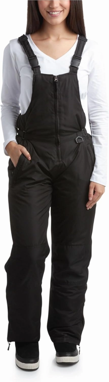 Cherokee Women's Insulated Snow Bib - Water Resistant Ski Overall Pants (S-3XL)